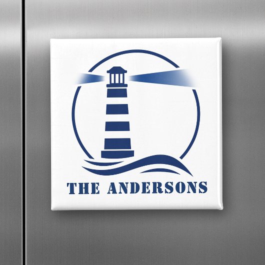 あなたの家族の名前または文字灯台の海波 マグネット