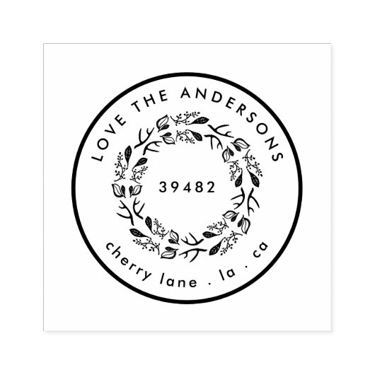 あなたの家族の名前差出人住所リース ラバースタンプ (インプリント)