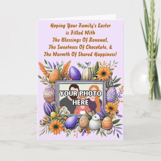 あなたの家族の復活祭が満たされていることを願って写真 カード (正面)