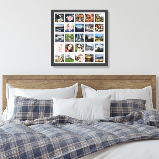 あなたの家族の思い出カスタムの25フォトコラージュ キャンバスプリント (インサイチュ (寝室))
