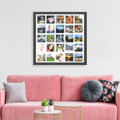 あなたの家族の思い出カスタムの25フォトコラージュ キャンバスプリント (インサイチュ (リビング))