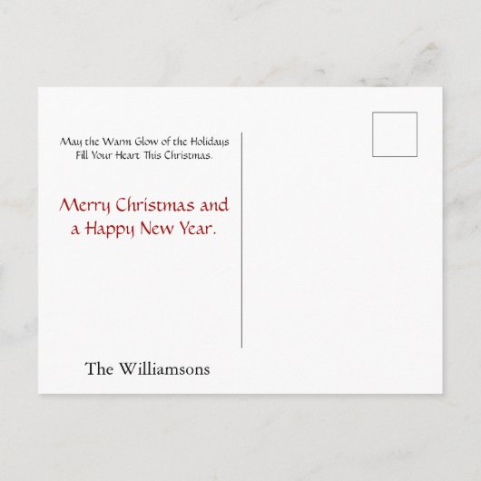 あなたの家族をクリスマスのキャラクターとして面白く撮影しよう シーズンポストカード (裏面)