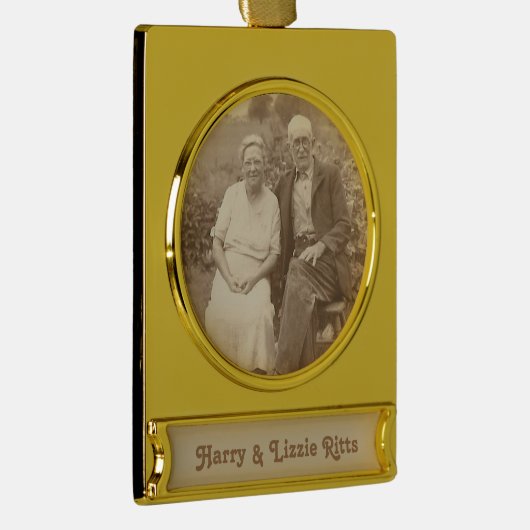 あなたの家族を覚えて下さい ゴールドプレートバナーオーナメント (右)