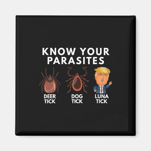 あなたの寄生虫を知る鹿ダニ犬ダニLunaダニ マグネット (正面)