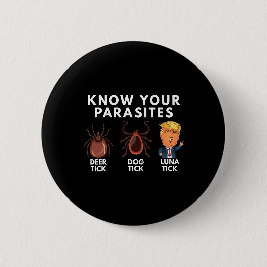 あなたの寄生虫を知る鹿ダニ犬ダニLunaダニ 缶バッジ (正面)