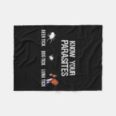 あなたの寄生虫を知る – 鹿のダニ、犬のダニ、ルナティ フリースブランケット (正面(横))