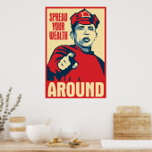 あなたの富を広のまわりにめる：オバマ・パロディのポスター ポスター (キッチン)