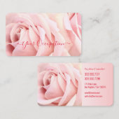 あなたの専門淡い色のは、ピンクのバラ、赤文字 名刺 (正面/裏面)