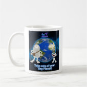 あなたの小さい惑星を大事にして下さい コーヒーマグカップ (左)