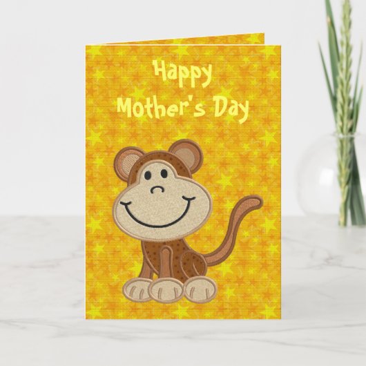 あなたの小さい猿からの幸せな母の日 カード (正面)