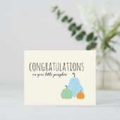 あなたの小さなカボチャのブルーオレンジおめでとう ポストカード (スタンド正面)