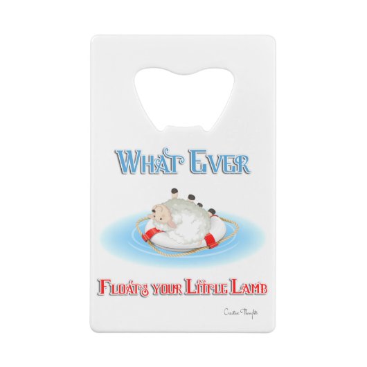 あなたの小さな子羊を浮かべるものは クレジットカード栓抜き (裏面)