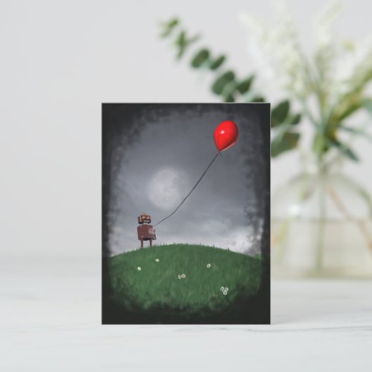 あなたの小さな赤いバルーンハガキを飛ばす ポストカード (スタンド正面)