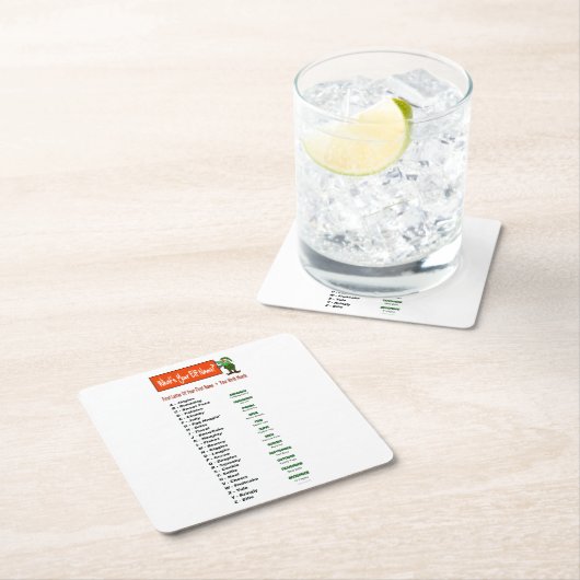 あなたの小妖精や小人の名前は何ですか。 クリスマス・パーティのコースター スクエアペーパーコースター (インサイチュ)