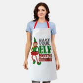 あなたの小妖精や小人メリーに小さなクリスマスエプロンを持って エプロン (着用した状態)