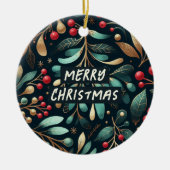 あなたの小妖精や小人尊重クリスマスを見つける セラミックオーナメント (正面)