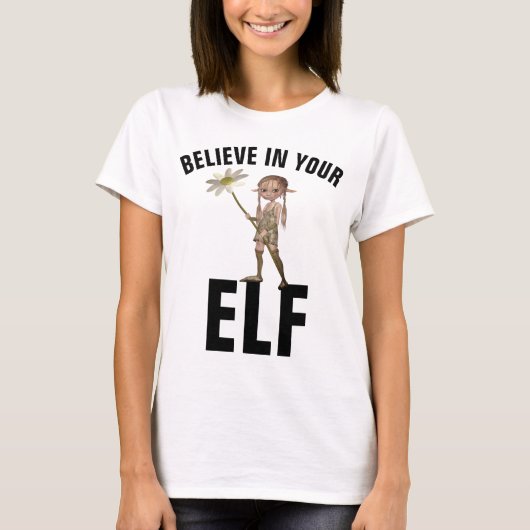 あなたの小妖精や小人Tシャツを信じる Tシャツ (正面)