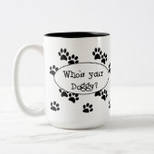あなたの小犬のマグはだれであるか ツートーンマグカップ (左)