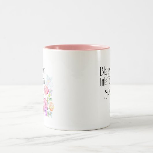 あなたの少し綿のソックスを賛美して下さい ツートーンマグカップ (中央)