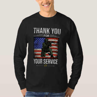 あなたの尽力に感謝 ベテラン アメリカ国旗 ヴェテラン Tシャツ