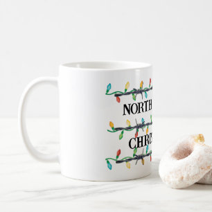 "あなたの州" 有刺鉄線とクリスマスイルミネーション コーヒーマグカップ