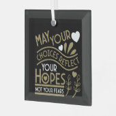 あなたの希望を反映する モチベーション ガラスオーナメント (正面左)
