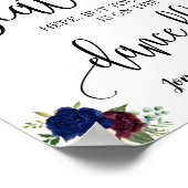 あなたの席のウェディングレセプション海軍ブルゴーニュを見つける ポスター (角)