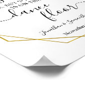 あなたの席の結婚式のレセプションの緑の金ゴールドを見つける ポスター (角)