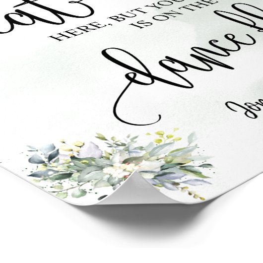 あなたの席の結婚式のレセプションユーカリのサインを見つける ポスター (角)