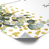 あなたの席はウェディングレセプションユーカリ金ゴールド ポスター (角)