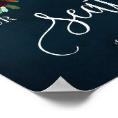 あなたの席はウェディングレセプションワイン海軍のサインを待つ ポスター (角)