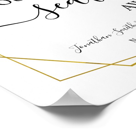 あなたの席は結婚披露宴の緑の金ゴールドを待つ ポスター (角)