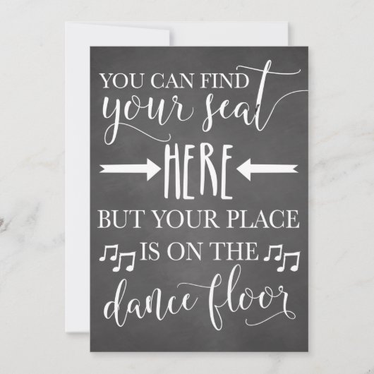 あなたの席を見つける結婚ここにポスターのサイン・カード5x7 (正面)