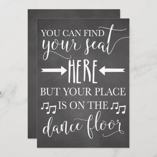 あなたの席を見つける結婚ここにポスターのサイン・カード5x7 (正面/裏面)