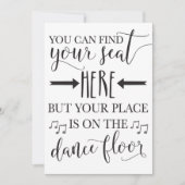 あなたの席を見つける結婚ここにポスターのサイン・カード5x7 (正面)