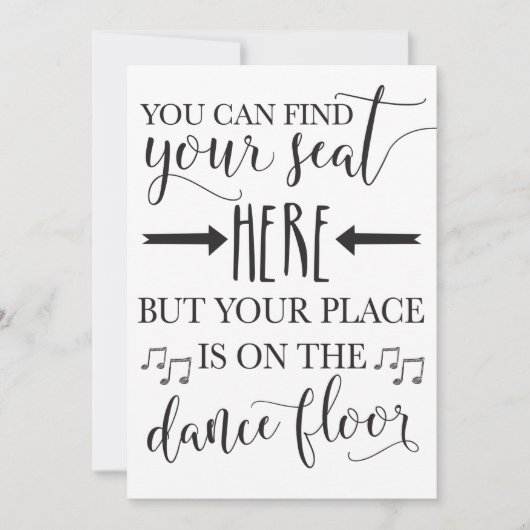 あなたの席を見つける結婚ここにポスターのサイン・カード5x7 (正面)