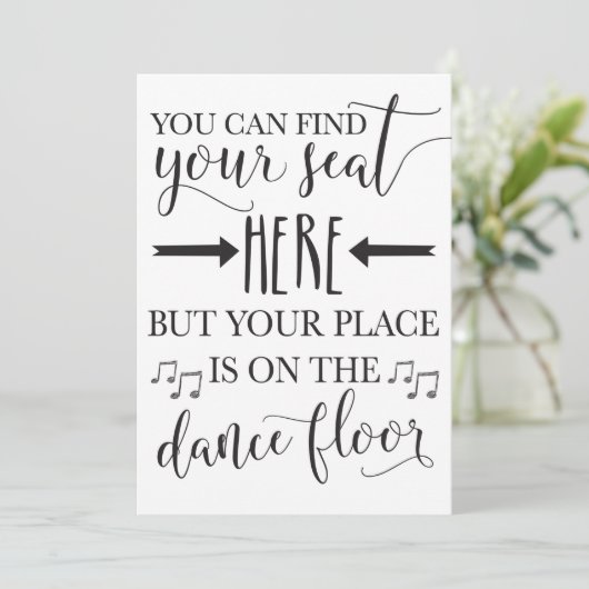 あなたの席を見つける結婚ここにポスターのサイン・カード5x7 (スタンド正面)
