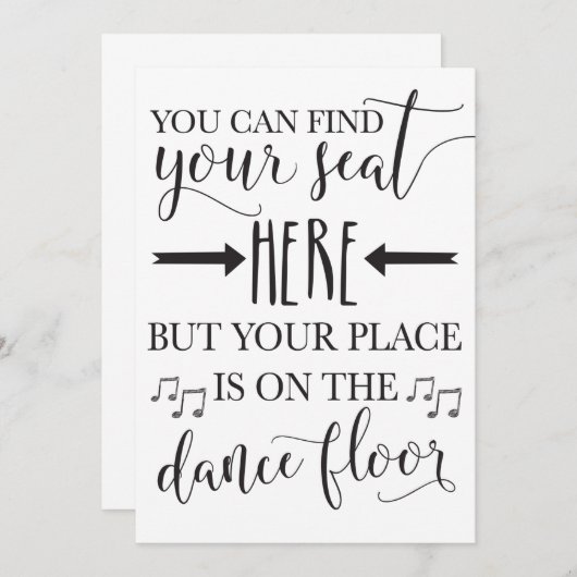あなたの席を見つける結婚ここにポスターのサイン・カード5x7 (正面/裏面)
