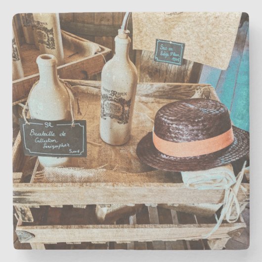 あなたの帽子は、何あなたの急いで石コースター ストーンコースター (正面)