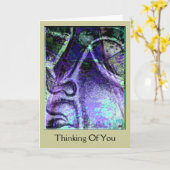 あなたの平静の青い考えることは梳きます カード (黄色い花)