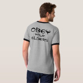 あなたの年長者の年長者の印のTシャツに従って下さい Tシャツ (裏面フル)