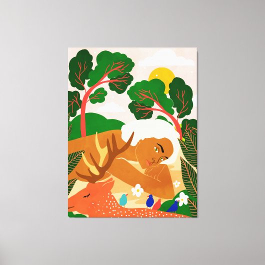 あなたの幸せな場所を見つけて、頻繁にそこに行く キャンバスプリント (正面)