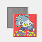 あなたの幸せな顔ファサード象を置く マグネット (正面/裏面)