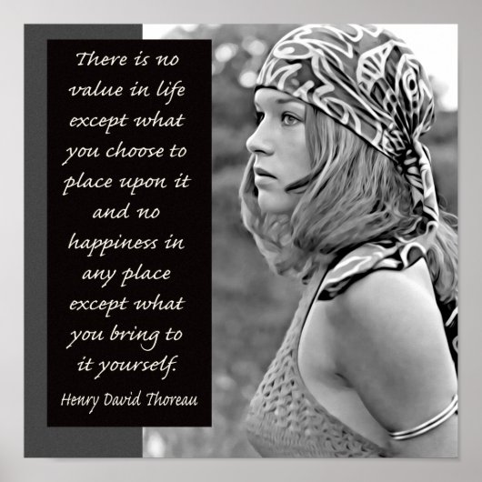 あなたの幸せを持って – ソロー引用文 ポスター (正面)