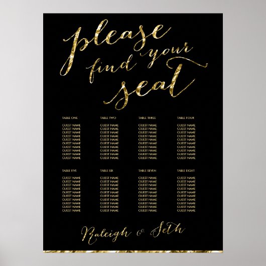 あなたの座席のゴールドフォイルのサインを見結婚つけなさい ポスター (正面)