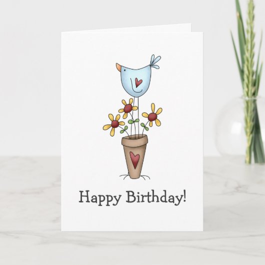 あなたの庭をいかにするか育てて下さい · 鳥及び花 カード (正面)