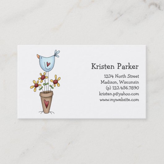 あなたの庭をいかにするか育てて下さい · 鳥及び花 名刺 (正面)