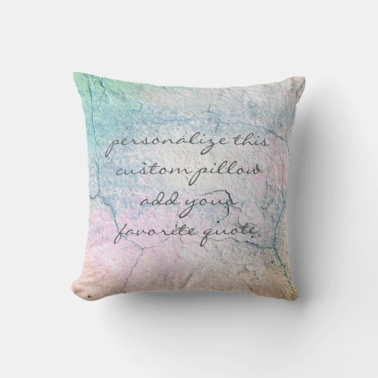 あなたの引用文ピロー剥離スタッコ絵を描デザインを追加する クッション (正面)