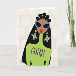 あなたの強い友人をチェック – 女の子 サンキューカード