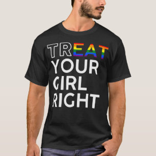 あなたの彼女を面白く扱う LGBTQ あなたの彼女を食べる Tシャツ